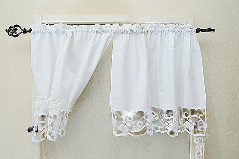 Heirloom Tuscany Lace Windows Curtains Tie Back. (2 pieces)